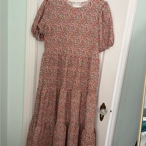 ASOS Floral Maxi Dress - Red and White